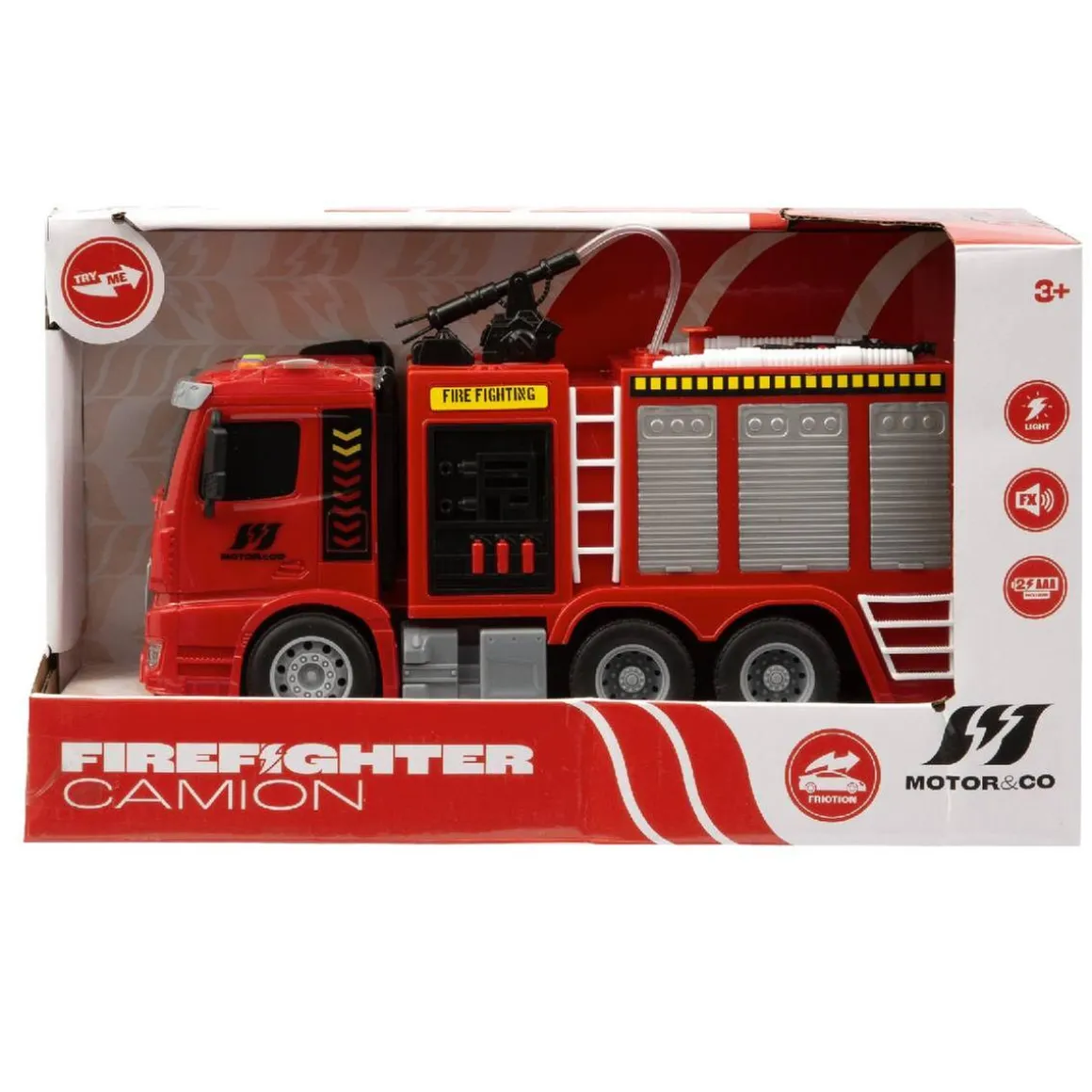 Motor & Co - Camión de Bomberos con Luz y Sonido