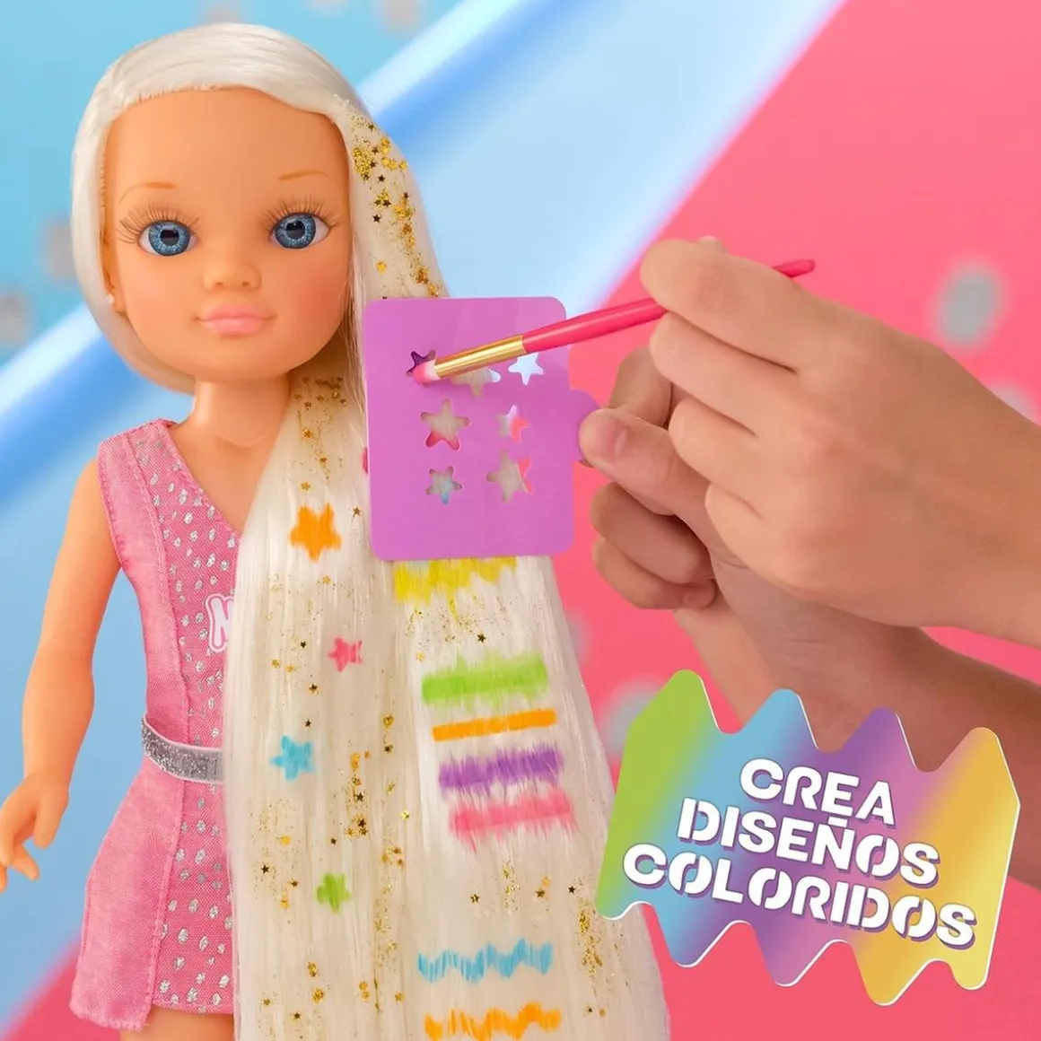 Nancy - Muñeca con pelo súper largo y accesorios para crear peinados ㅤ