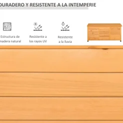 Outsunny - Baúl de jardín de madera