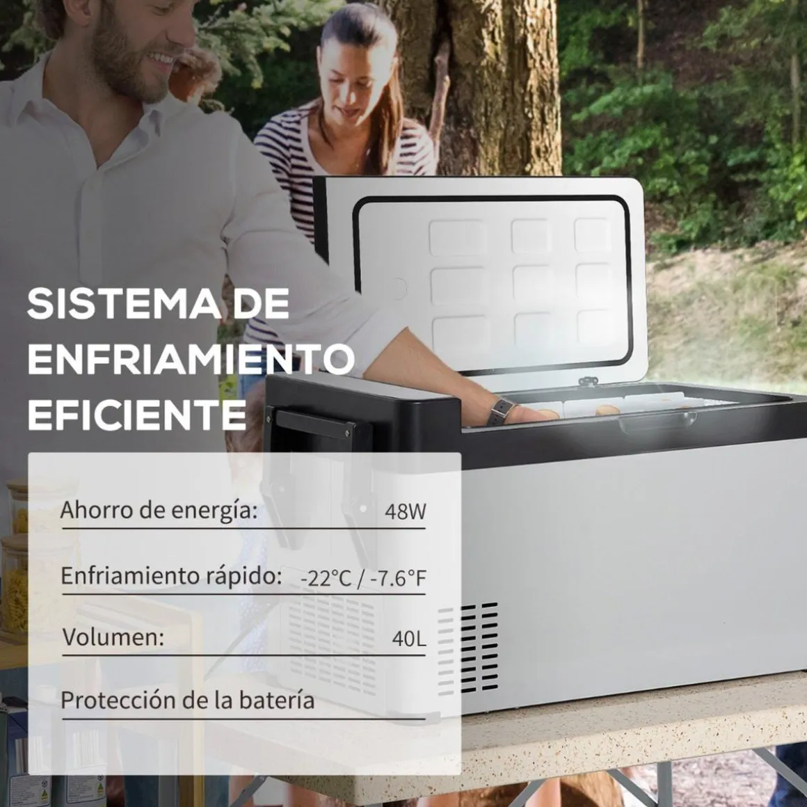 Outsunny - Nevera congelador 40L Gris y Negro