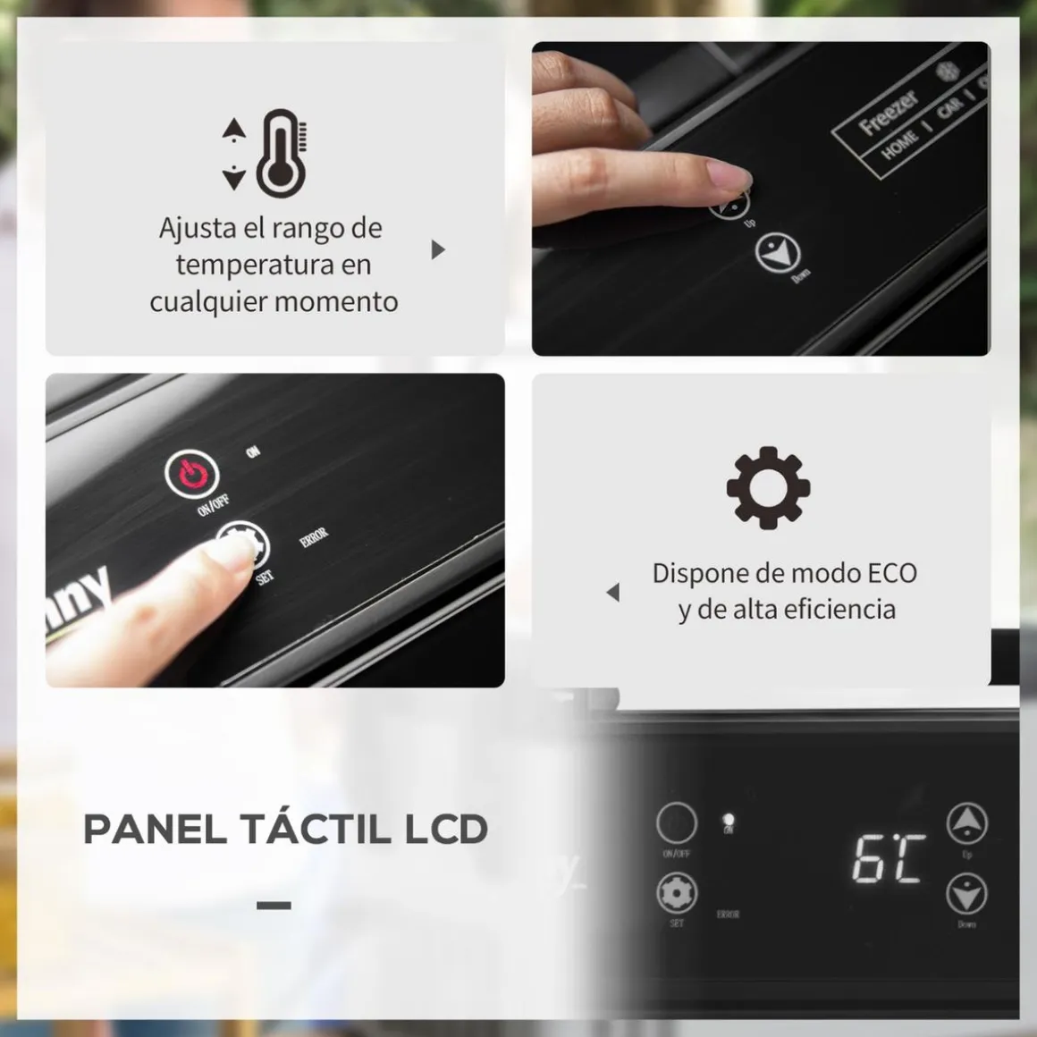 Outsunny - Nevera congelador 40L Gris y Negro