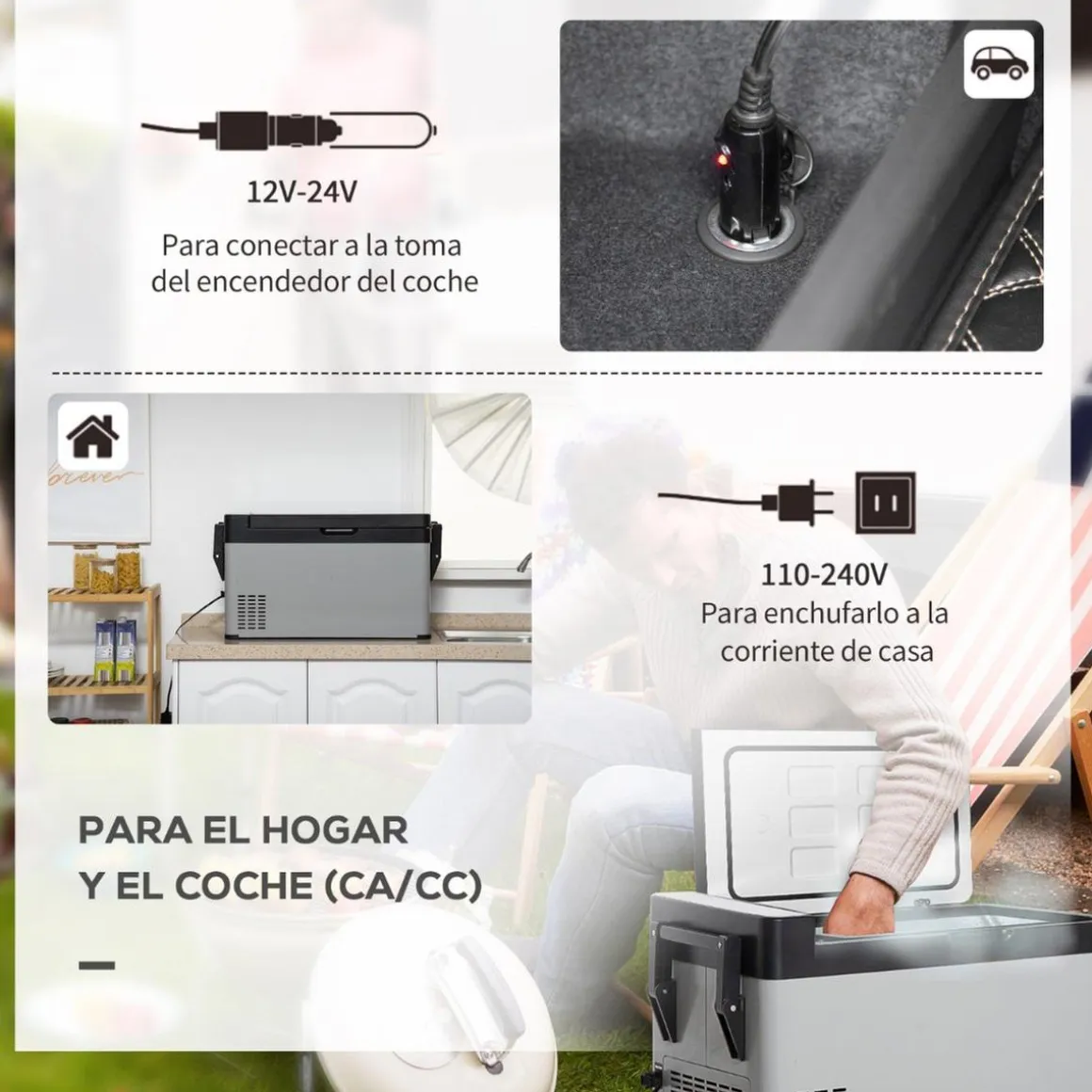 Outsunny - Nevera congelador 40L Gris y Negro