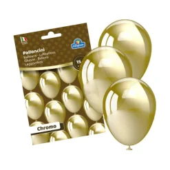 Pack 15 globos oro cromado