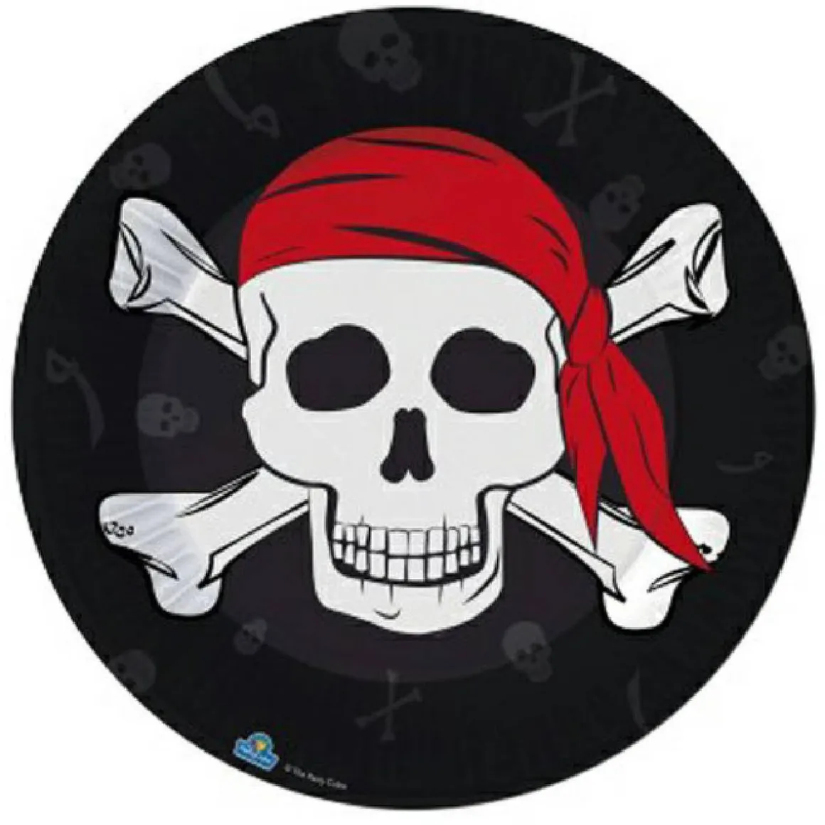 Pack 8 platos ecológicos de cartón - Calavera Pirata