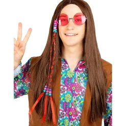 Peluca de hippie morena