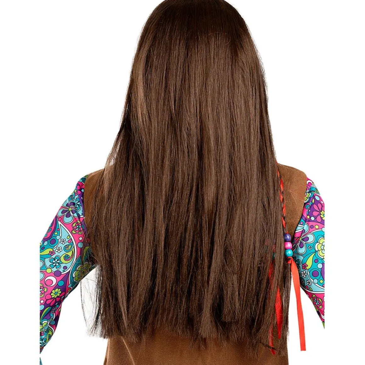 Peluca de hippie morena