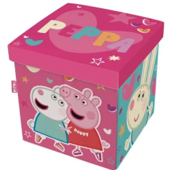 Peppa Pig - Asiento plegable guardatodo textil cuadrado 30x30x30cm Peppa Pig ㅤ