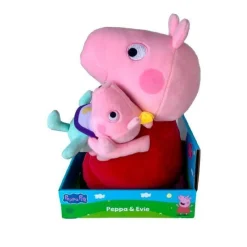 Peppa Pig - Peluche Peppa con bebé 25 cm
