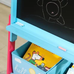 Pizarra 2 en 1 con cajas de tela Azul