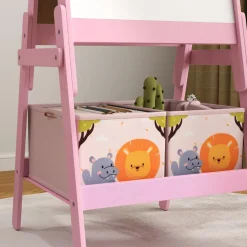 Pizarra 2 en 1 con cajas de tela Rosa