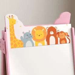 Pizarra 2 en 1 con cajas de tela Rosa