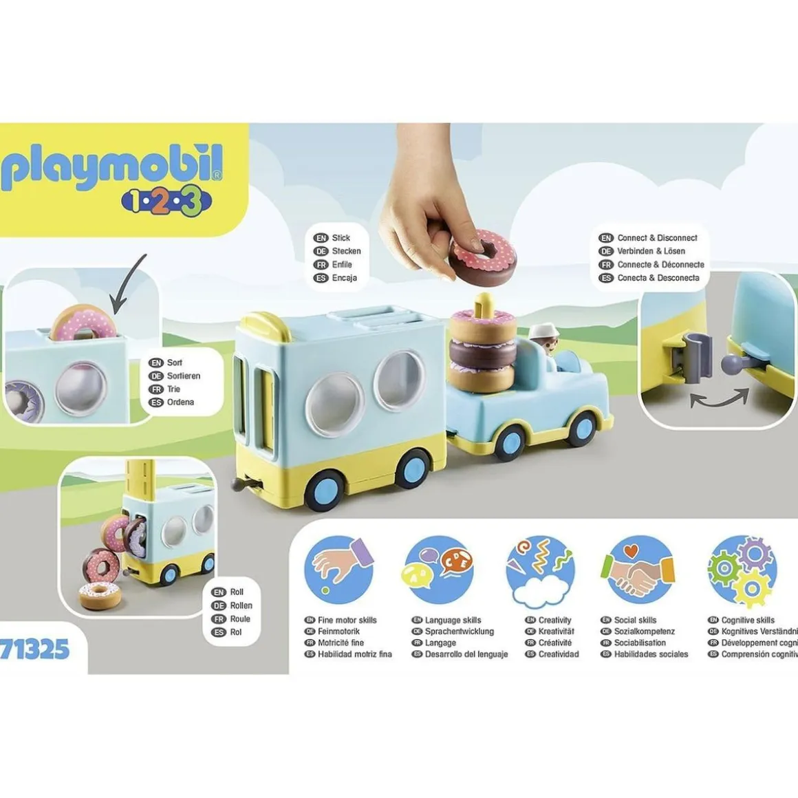 Playmobil - Camión de donut con función de apilado y clasificación ㅤ