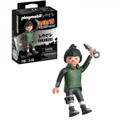 Playmobil - Figura de Shikamaru con chaleco verde, pantalón y botas negras y Kunai ㅤ
