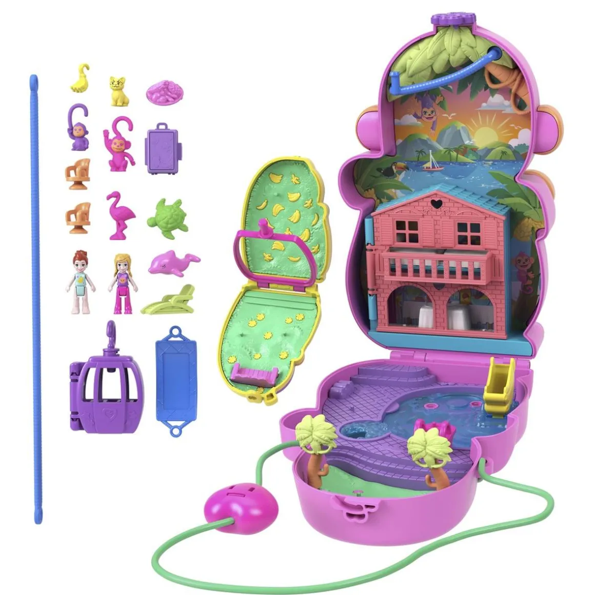 Polly Pocket - Juego cofre muñeca mama mono