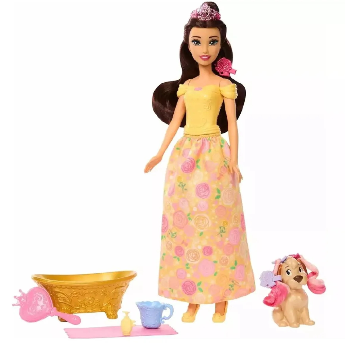 Princesas Disney - Bella baña y cepilla a su perrito