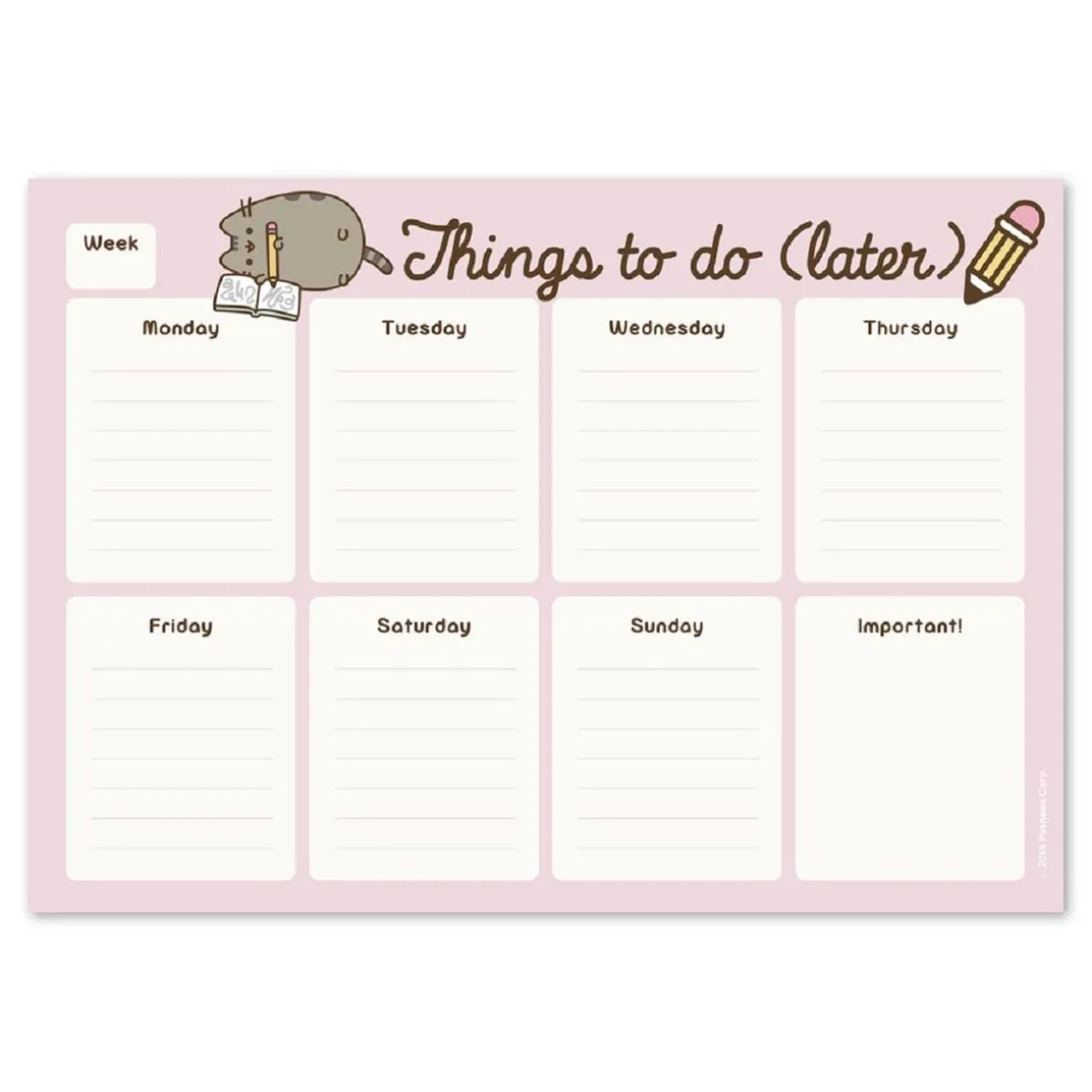 Pusheen - Bloc planificador semanal A4