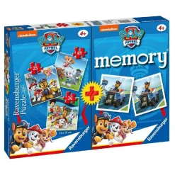 Ranvensburger-Patrulla Canina-Pack juego de memoria + 3 puzzles