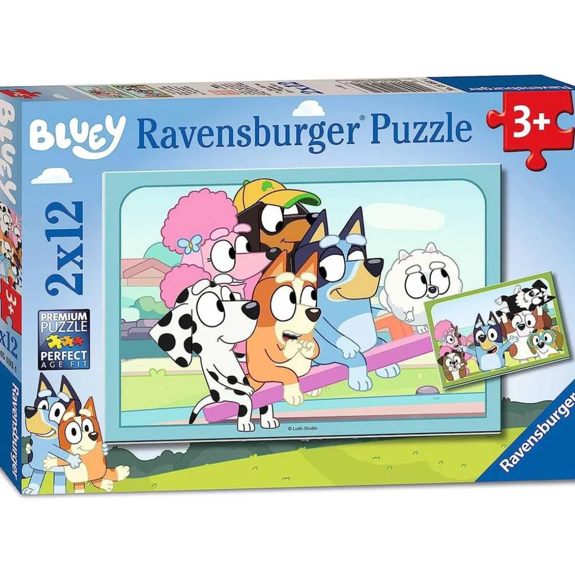 Ravensburger - Bluey - Puzzle infantil de 2x12 piezas, colección Ravensburger Bluey ㅤ