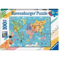Ravensburger - Mapamundi - Puzzle 100 piezas XXL