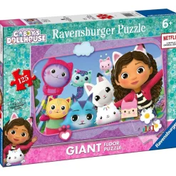 Ravensburger - Puzzle gigante de suelo Gabby's Dollhouse, 125 piezas para niños ㅤ