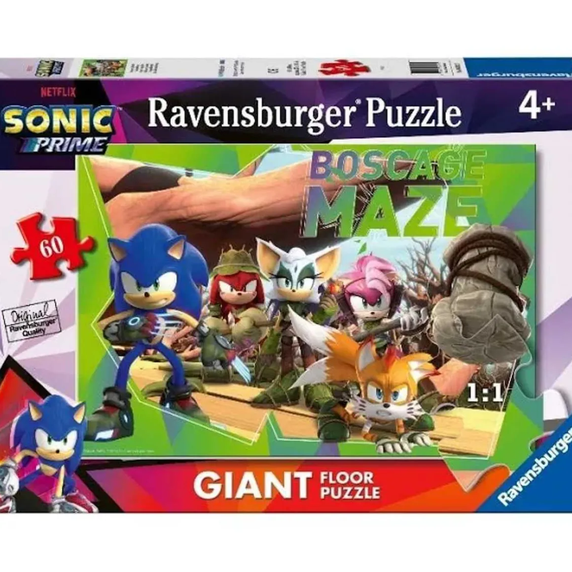 Ravensburger - Puzzle gigante Sonic, colección 60 piezas suelo ㅤ