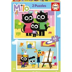 Set de 2 puzzles infantiles, 48 piezas cada uno, 28 x 20 cm ㅤ