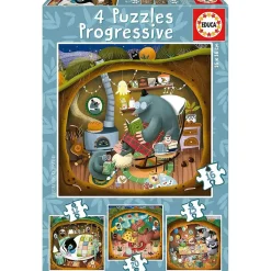 Set de puzzles infantiles progresivos: cuentos del bosque, 12-25 piezas ㅤ