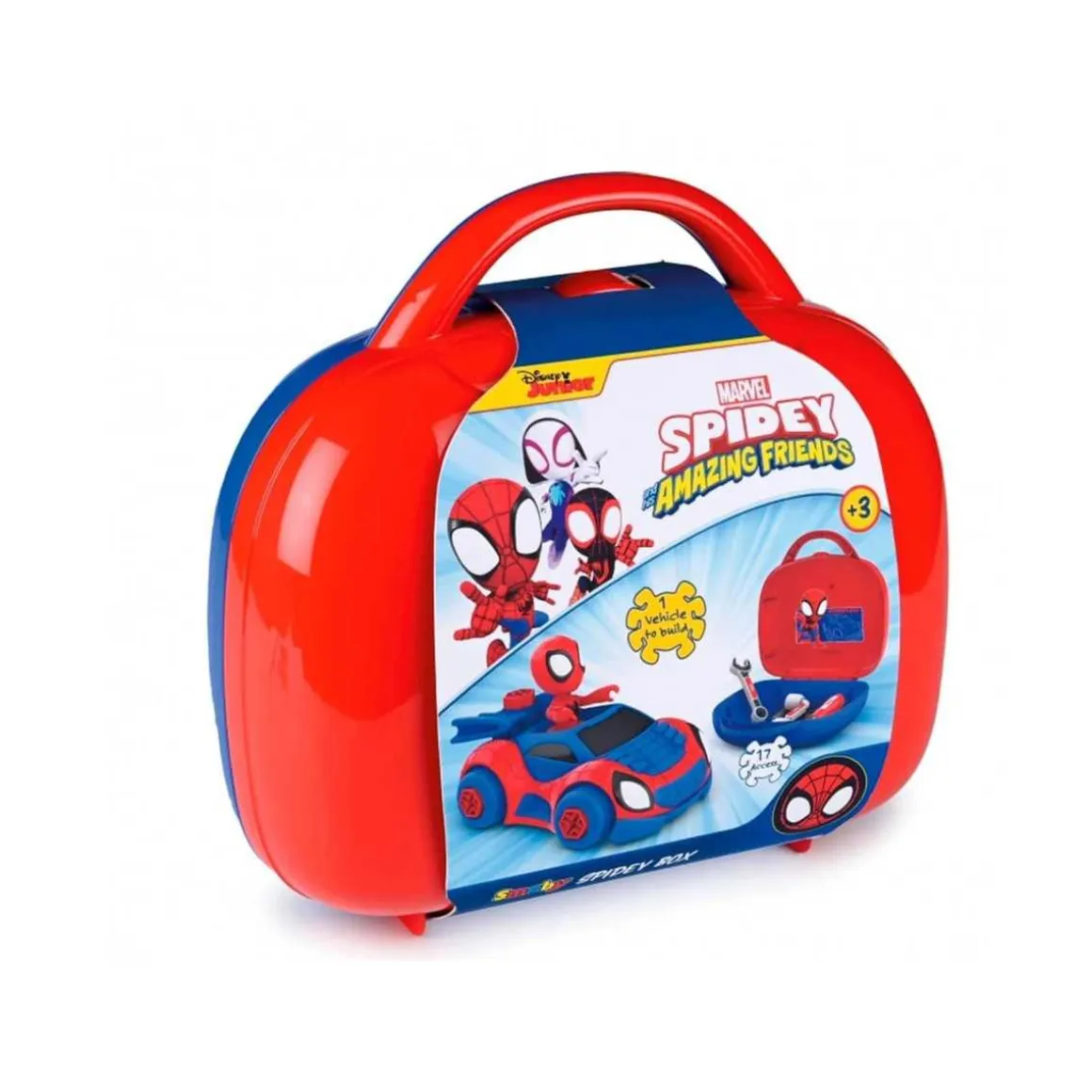 Smoby - Maletín de herramientas para construir coche Spidey ㅤ