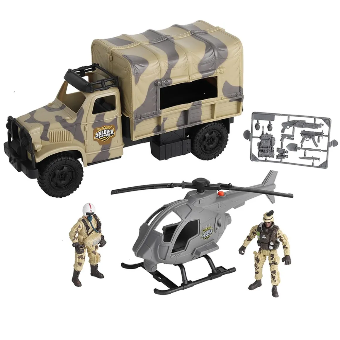 Soldier Force - Set Camión y Helicóptero de Combate