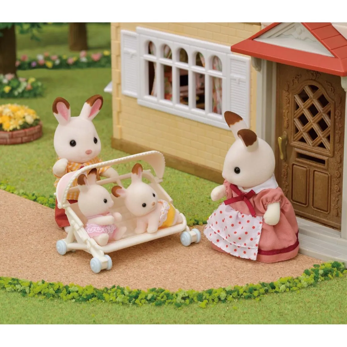 Sylvanian Families - Carrito de trillizos con muñeca ㅤ