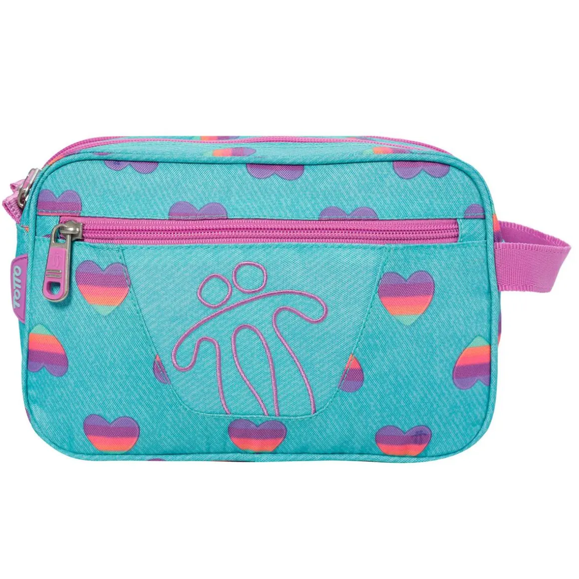 Totto - Estuche escolar 2 compartimentos Plastilina multicolor Corazones