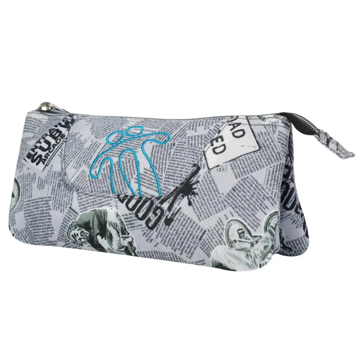 Totto - Estuche escolar 3 compartimentos Tablero Newspaper