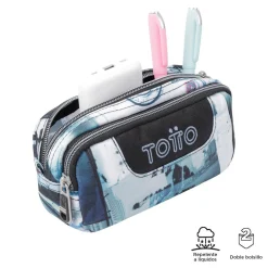 Totto - Estuche escolar dos compartimentos postales y casetes Sobre