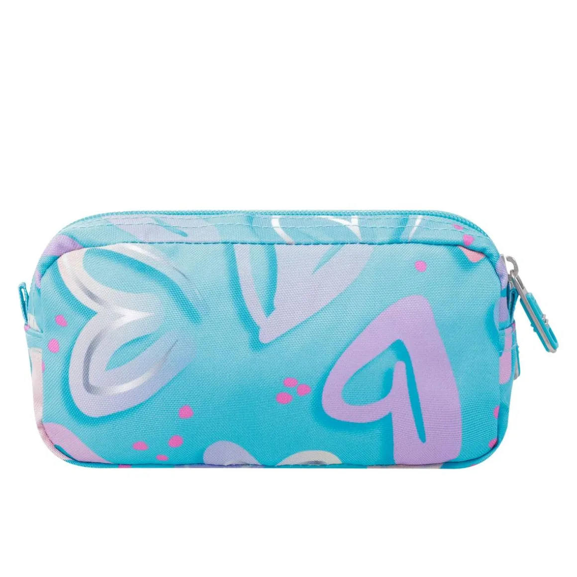 Totto - Estuche escolar dos compartimentos corazones pintados Sobre