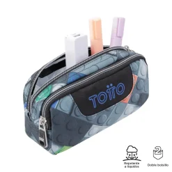 Totto - Estuche escolar dos compartimentos bloques Sobre