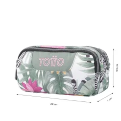 Totto - Estuche escolar dos compartimentos tropical cebras Sobre