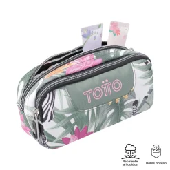 Totto - Estuche escolar dos compartimentos tropical cebras Sobre