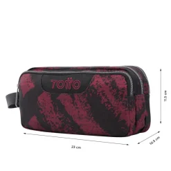 Totto - Estuche escolar tres compartimentos tiza roja Agapec