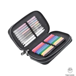 Totto - Estuche escolar tres compartimentos manga Pluma