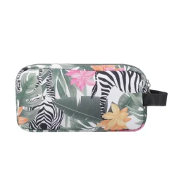 Totto - Estuche escolar tres compartimentos tropical cebras Agapec