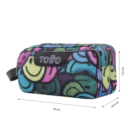 Totto - Estuche escolar tres compartimentos emojis Agapec