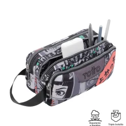 Totto - Estuche escolar tres compartimentos manga Agapec