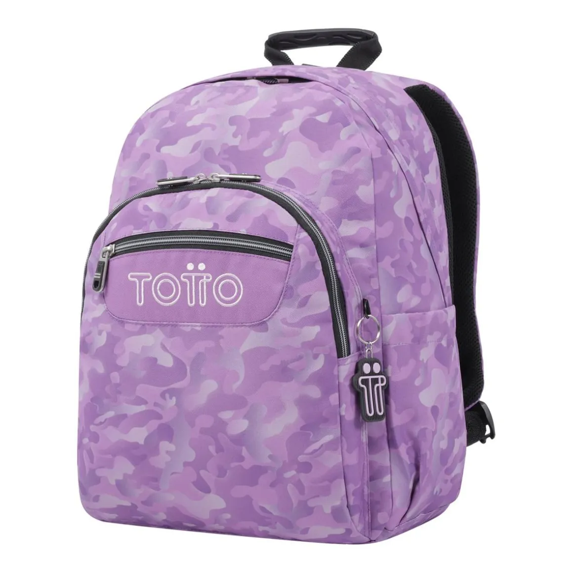 Totto - Mochila escolar adaptable a carro camuflaje rosa Acuareles