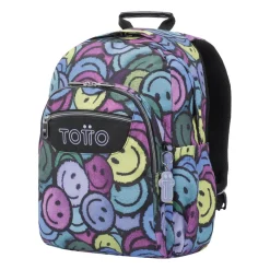 Totto - Mochila escolar adaptable a carro emojis Acuareles