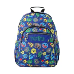 Totto - Mochila escolar adaptable a carro Tello azul Acuareles
