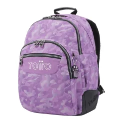 Totto - Mochila escolar camuflaje rosa Crayoles