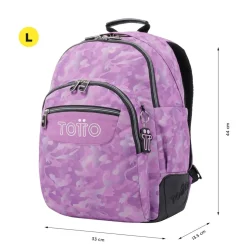 Totto - Mochila escolar camuflaje rosa Crayoles