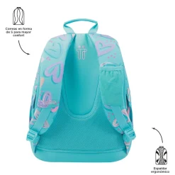 Totto - Mochila escolar corazones pintados Crayoles