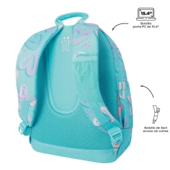 Totto - Mochila escolar corazones pintados Crayoles