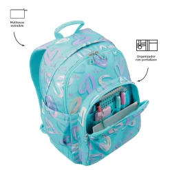 Totto - Mochila escolar corazones pintados Crayoles